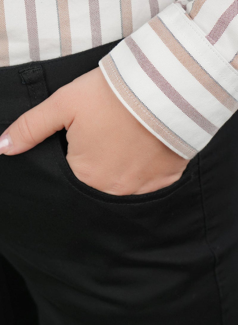 GIORDANO Women’s Mid-Rise Slim Tapered Stretch Twill Pants - Image 4